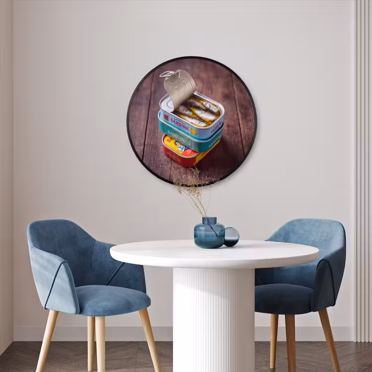 Ronde fotolijst - Vis - Blikjes - Keuken — 3
