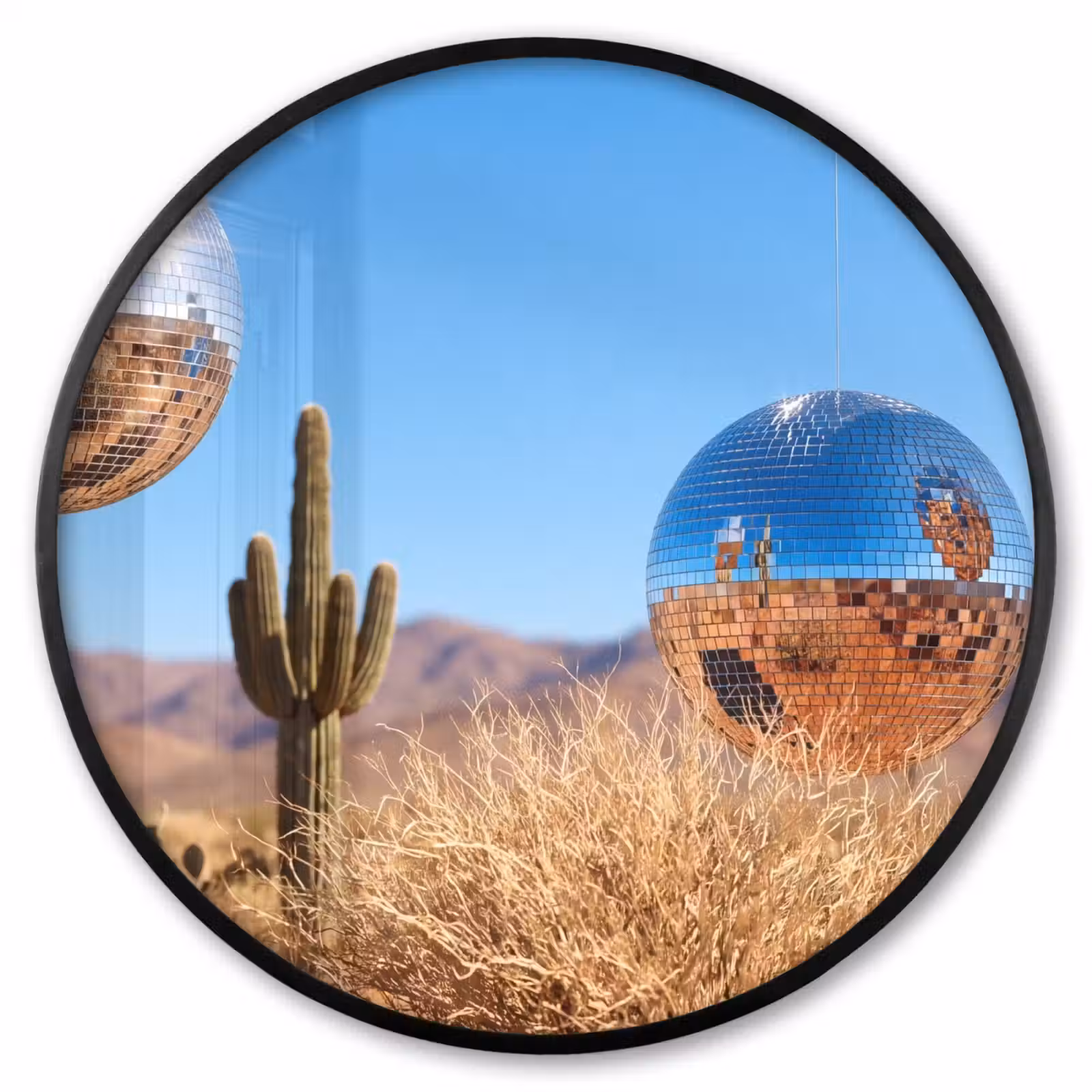 Ronde fotolijst - Woestijn - Spiegelbal - Kunst — 1