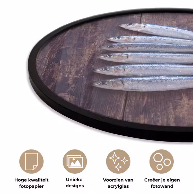 Ronde fotolijst - Vis - Hout - Eten — 5