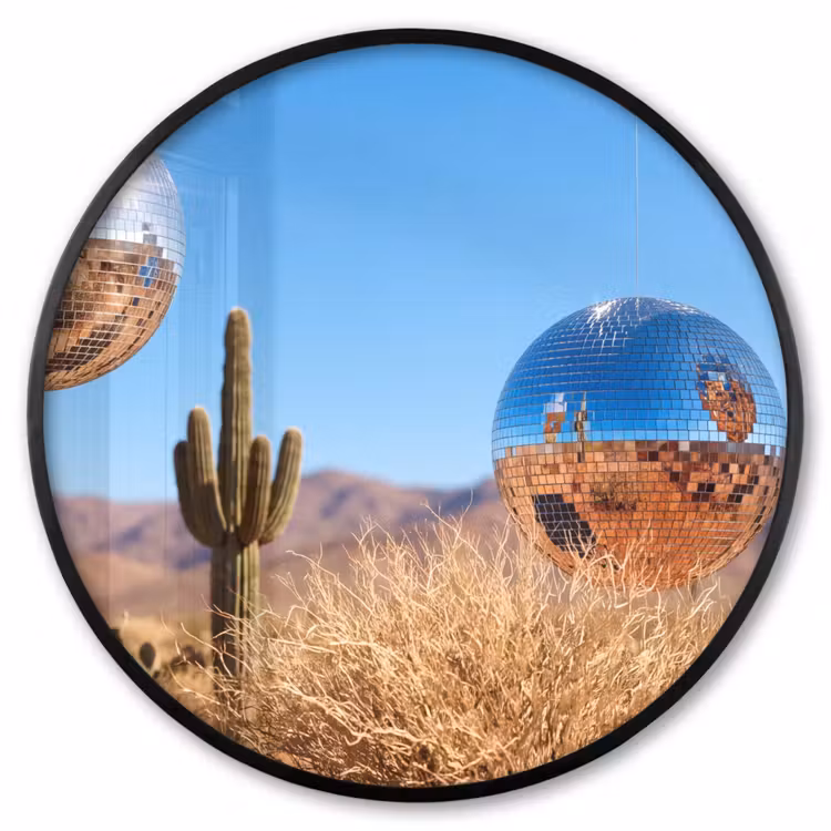 Ronde fotolijst - Woestijn - Spiegelbal - Kunst — 1