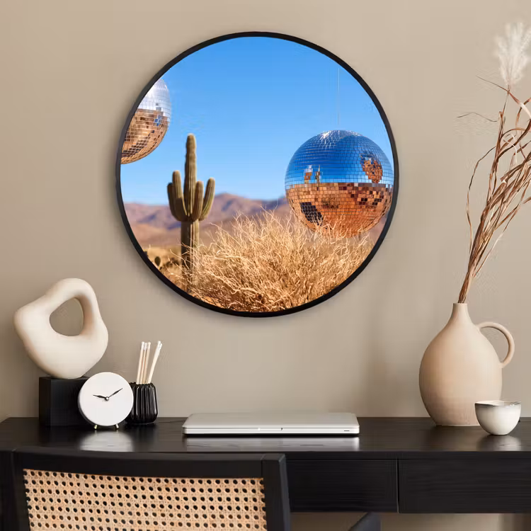 Ronde fotolijst - Woestijn - Spiegelbal - Kunst — 2