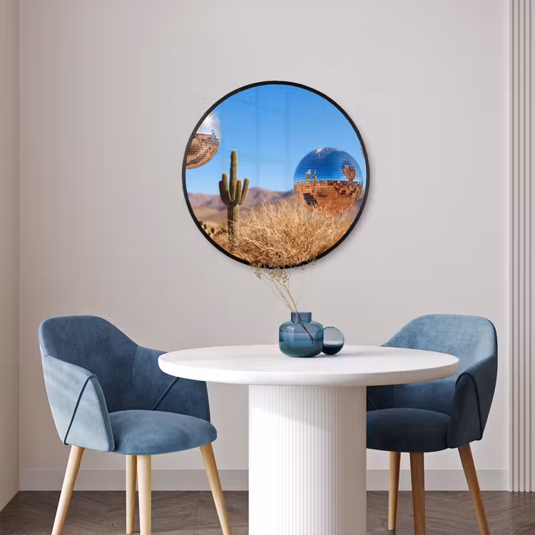 Ronde fotolijst - Woestijn - Spiegelbal - Kunst — 3