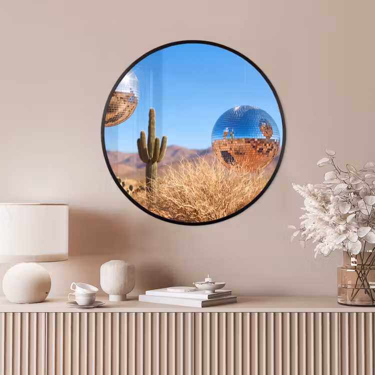 Ronde fotolijst - Woestijn - Spiegelbal - Kunst — 4