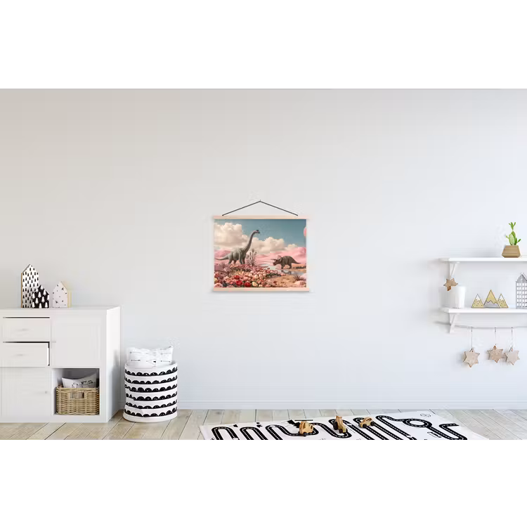 Schoolplaat - Dinosaurus - Roze - Landschap — 3