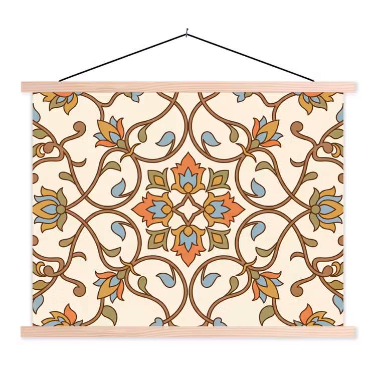 Schoolplaat - Patroon - Bloemen - Ornament - Kleurrijk — 1