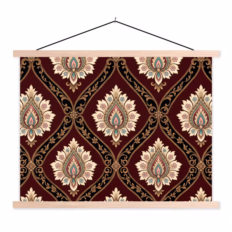 Schoolplaat - Patroon - Bloemmotief - Decoratie - Klassiek - Rood — 1