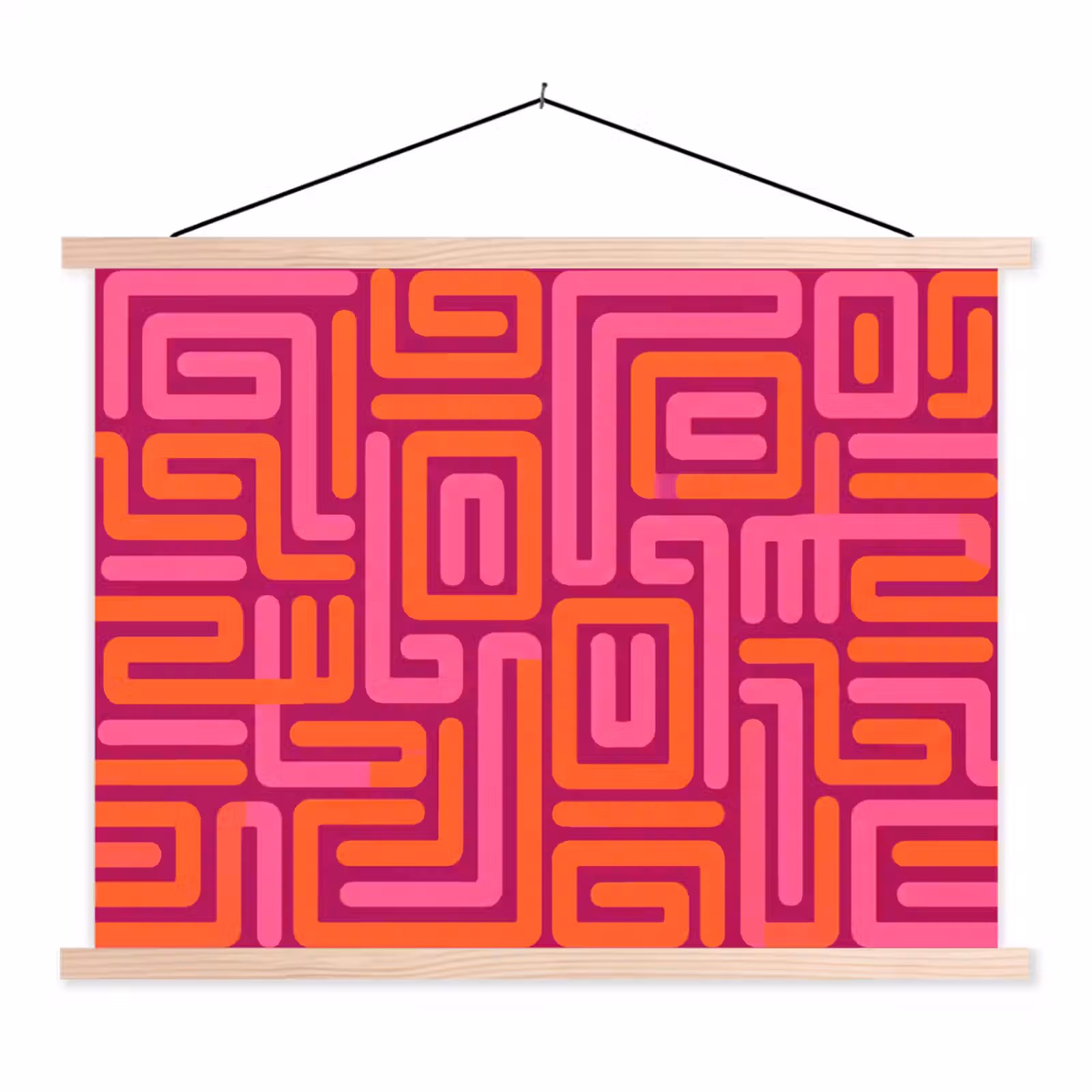 Schoolplaat - Abstract - Patroon - Lijnen - Roze - Oranje — 1