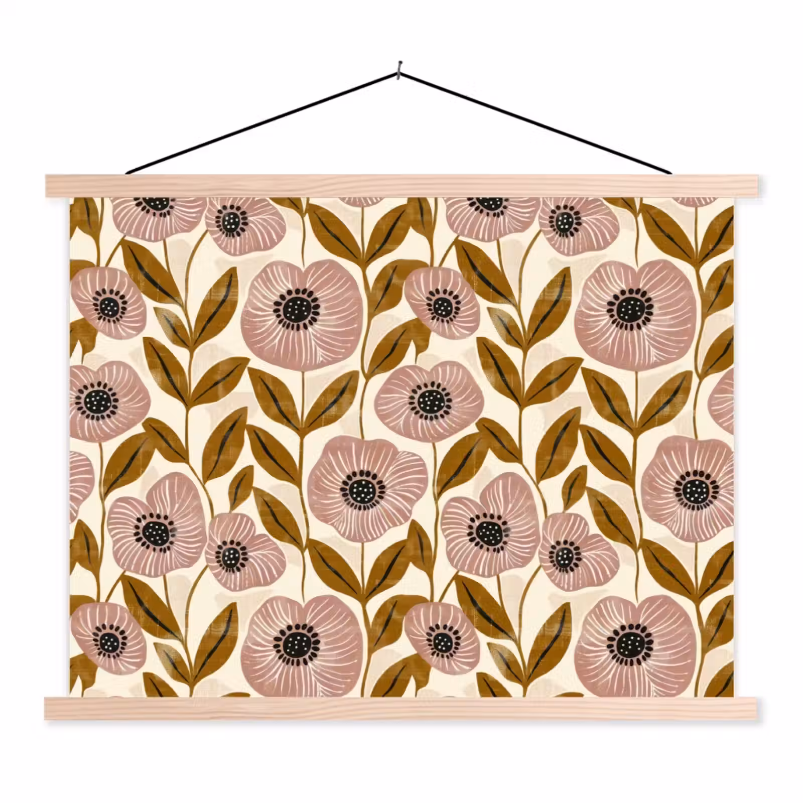 Schoolplaat - Dustyroze - Bloemen - Grafisch - Patroon — 1