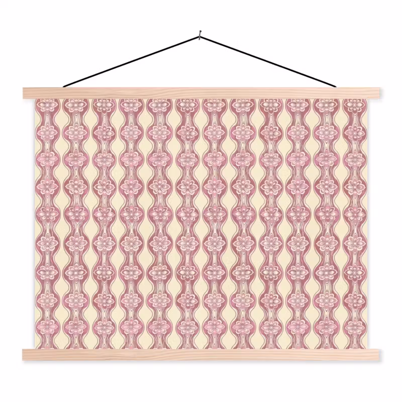 Schoolplaat - Paarsroze - Bloemen - Retro - Patroon — 1