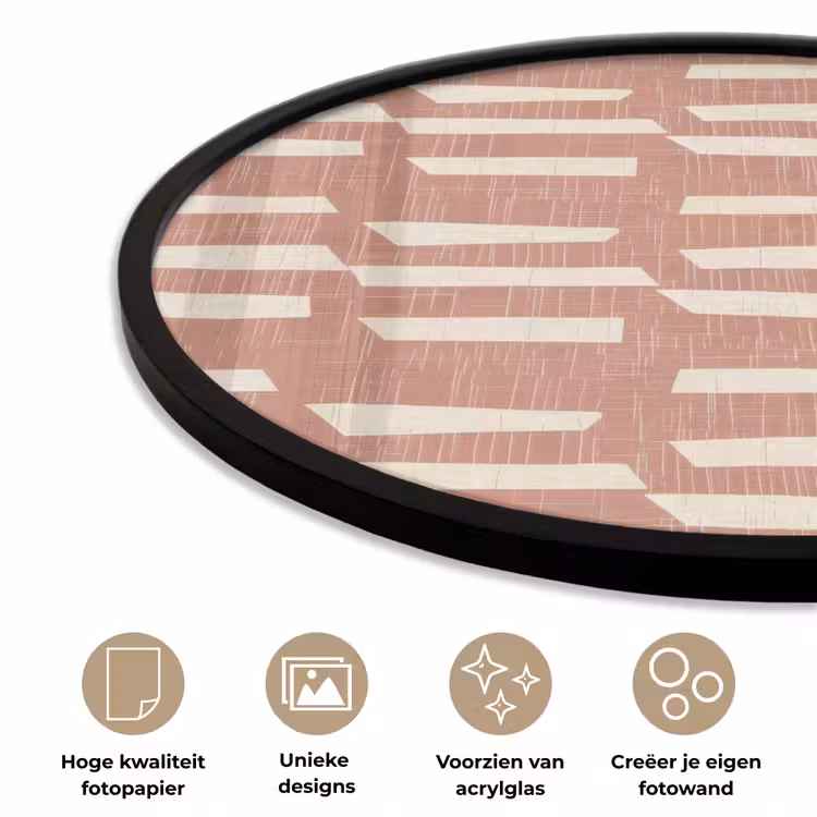 Ronde fotolijst - Terracotta - Abstract - Textuur - Patroon — 5