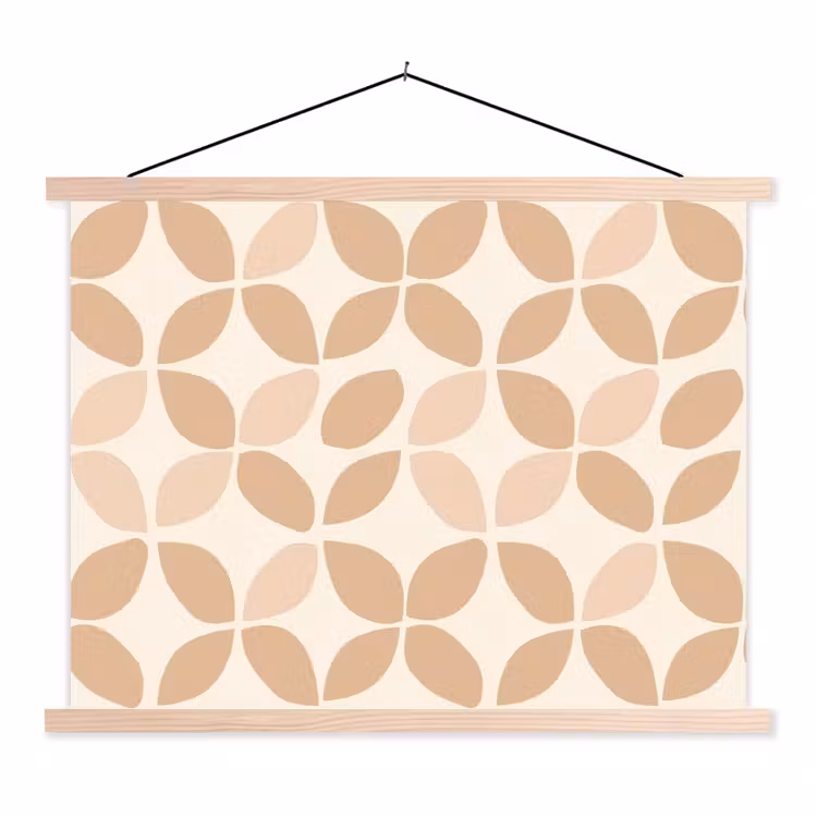 Schoolplaat - Beige - Bladeren - Minimalistisch - Patroon — 1
