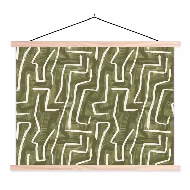 Schoolplaat - Groen - Abstract - Penseelstreken - Patroon — 1