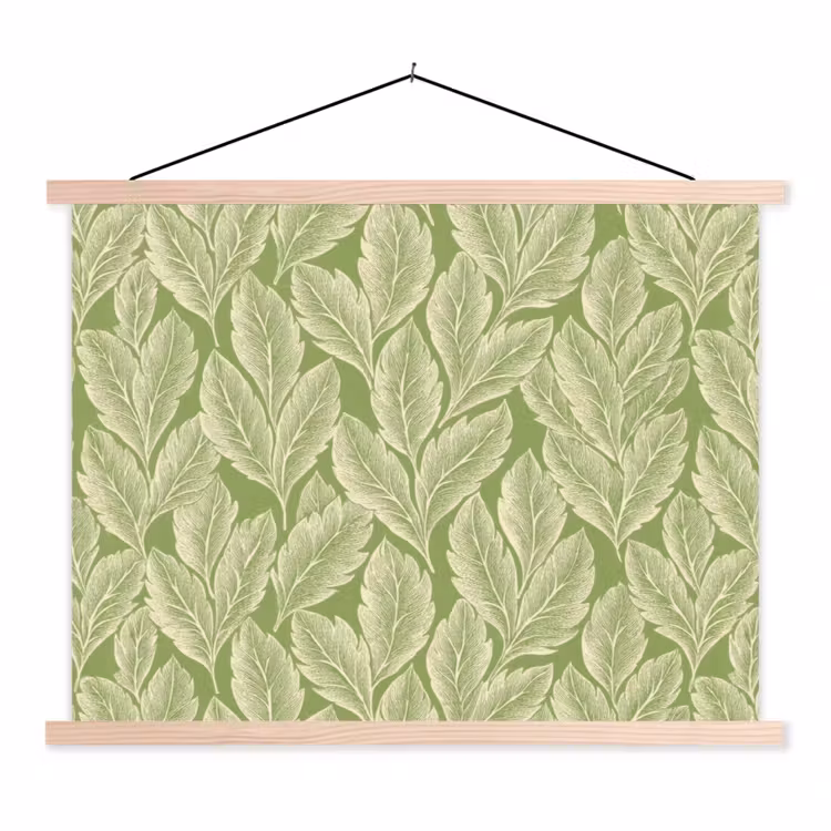 Schoolplaat - Groen - Botanisch - Bladeren - Vintage - Patroon — 1