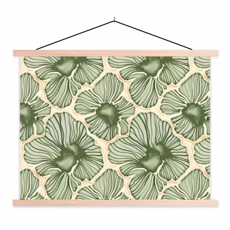 Schoolplaat - Groen - Botanisch - Bloemen - Organisch - Patroon — 1