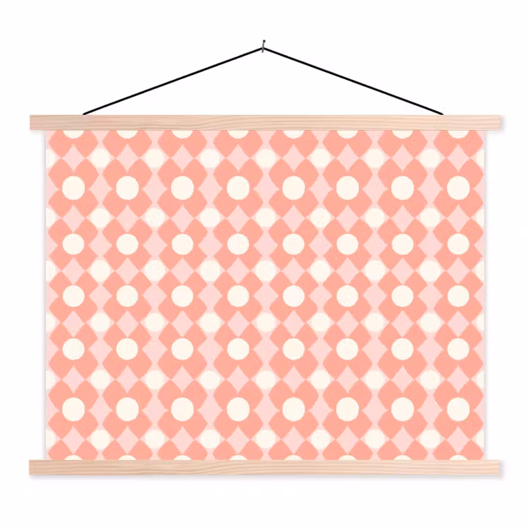 Schoolplaat - Koraal - Retro - Geometrisch - Patroon — 1