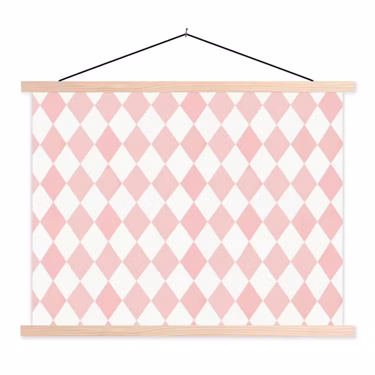 Schoolplaat - Lichtroze - Ruiten - Geometrisch - Patroon — 1