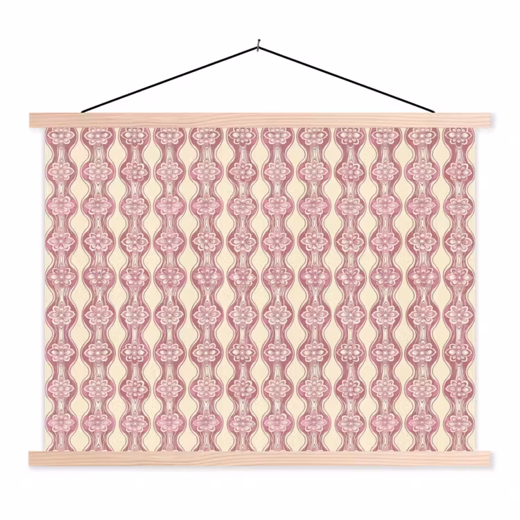 Schoolplaat - Paarsroze - Bloemen - Retro - Patroon — 1