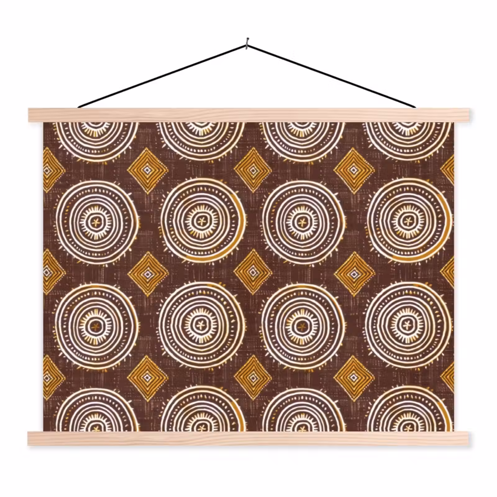 Schoolplaat - Chocoladebruin - Etnisch - Tribaal - Cirkels - Patroon — 1