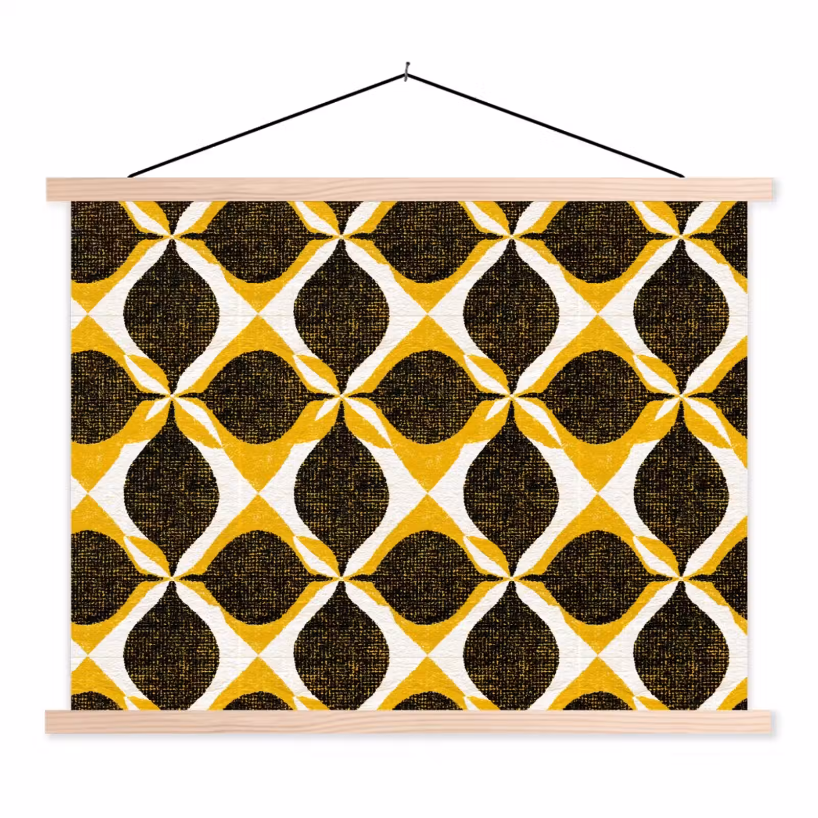 Schoolplaat - Geel - Zwart - Geometrisch - Retro - Textuur — 1
