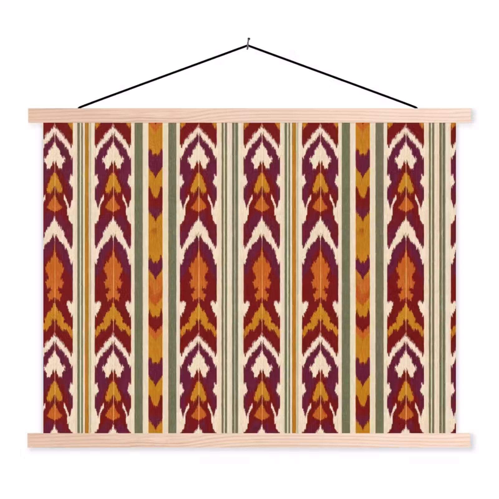 Schoolplaat - Ikat - Bordeauxrood - Etnisch - Patroon — 1