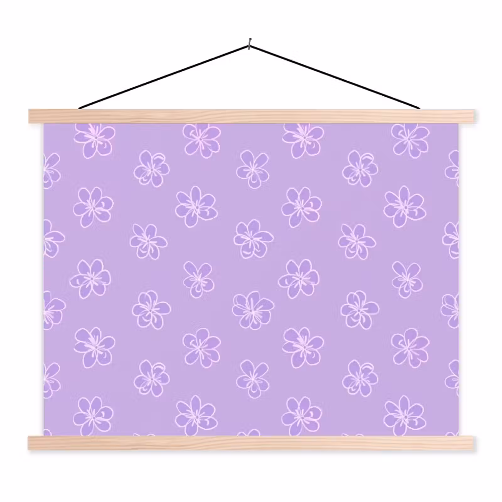 Schoolplaat - Lila - Botanisch - Bloemen - Handgetekend - Patroon — 1