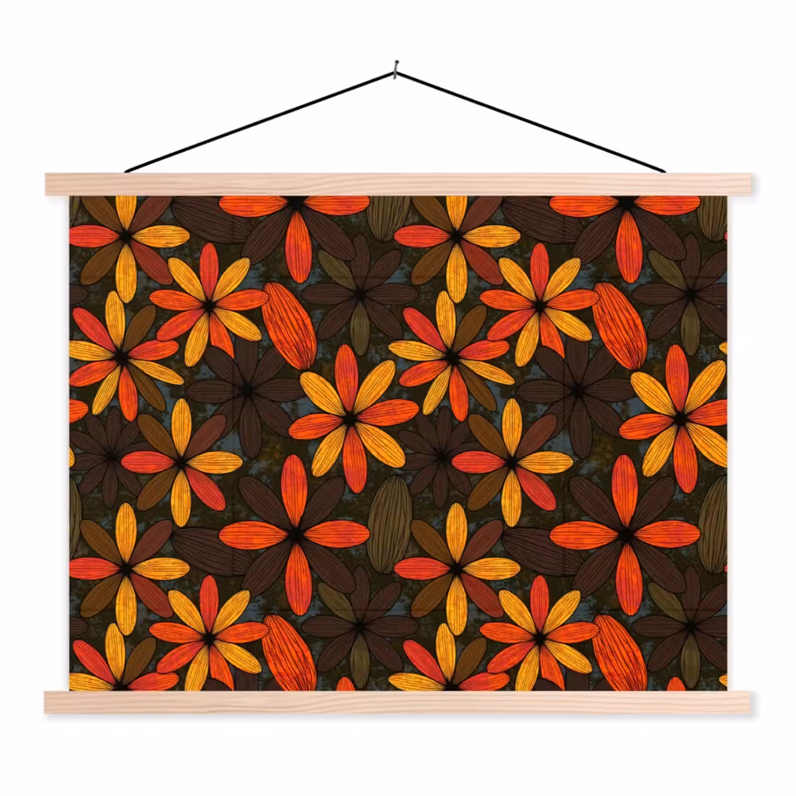 Schoolplaat - Oranje - Retro - Bloemen - Herfst — 1