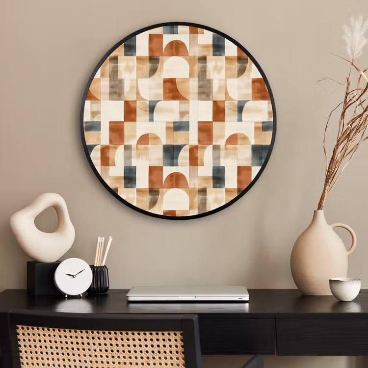 Ronde fotolijst - Terracotta - Geometrisch - Aquarel - Textuur — 2