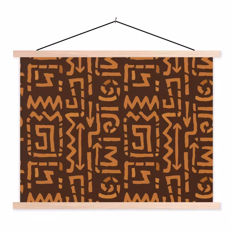Schoolplaat - Chocoladebruin - Etnisch - Tribaal - Symbolen — 1
