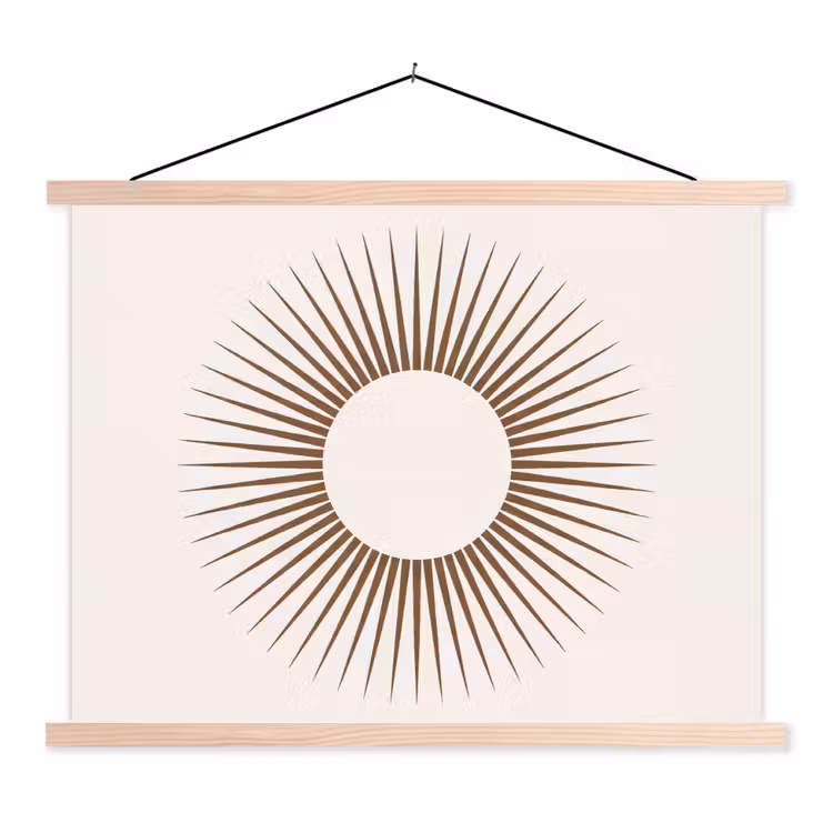 Schoolplaat - Abstract - Zon - Symbool - Modern - Beige — 1