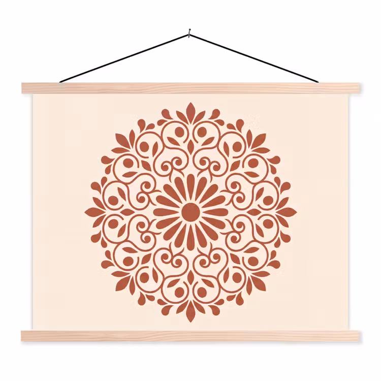 Schoolplaat - Decoratie - Cirkel - Symmetrisch - Modern - Roodbruin — 1