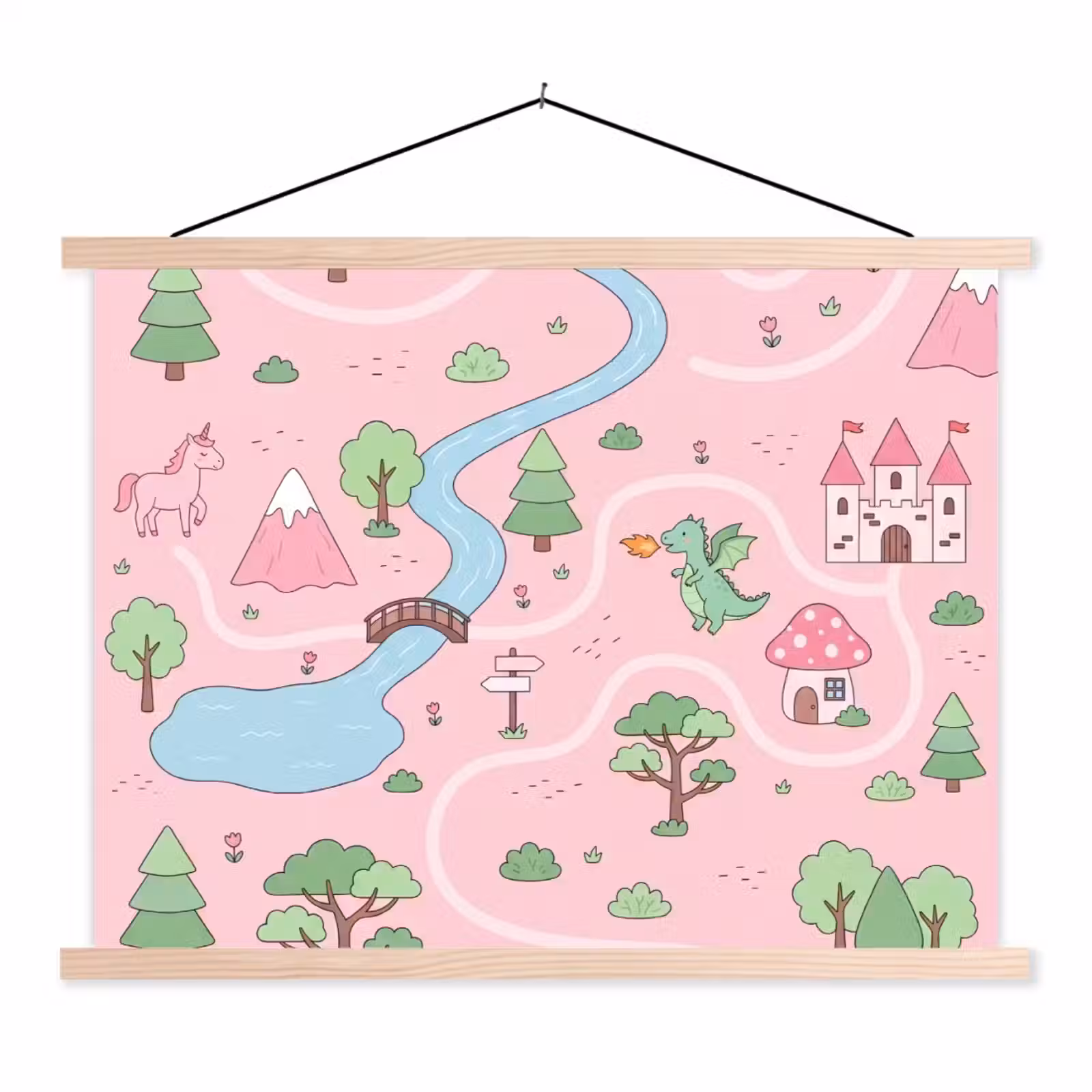 Schoolplaat - Eenhoorn - Fantasie - Roze — 1