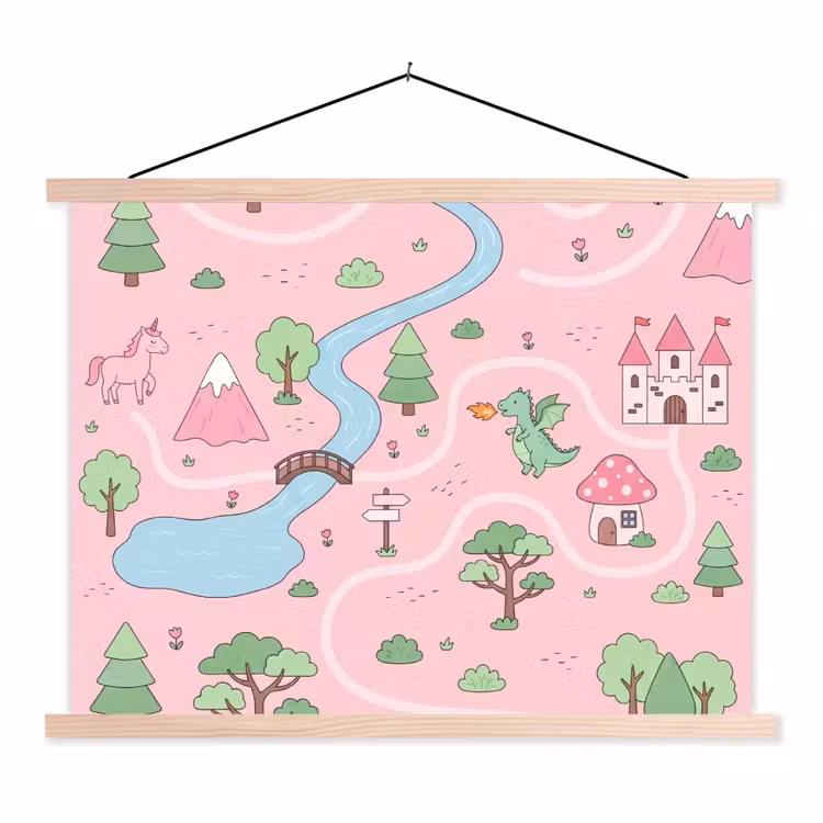 Schoolplaat - Eenhoorn - Fantasie - Roze — 1