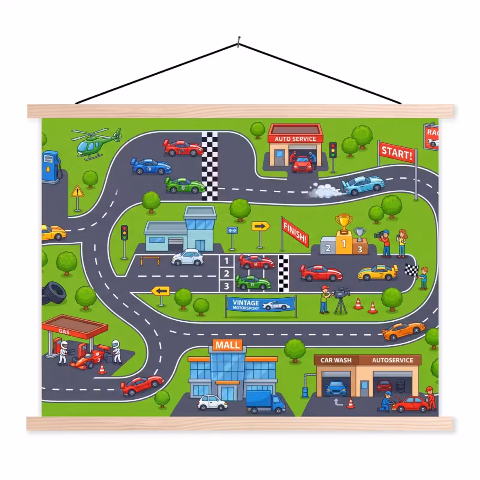 Schoolplaat - Circuit - Auto - Cartoon — 1