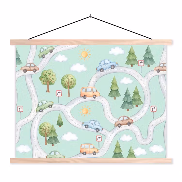 Schoolplaat - Auto - Weg - Patroon — 1