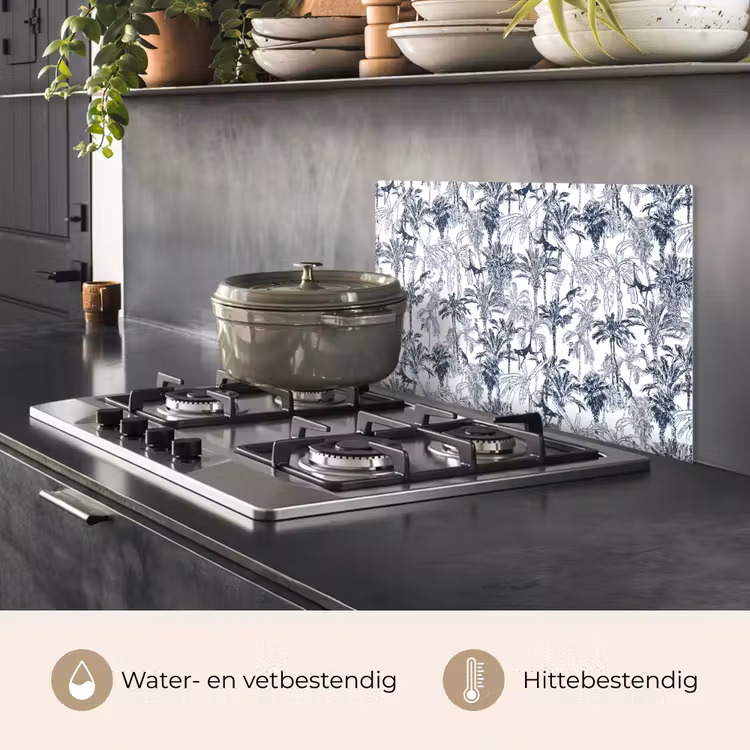 Spatscherm keuken - Aap - Jungle - Blauw — 6
