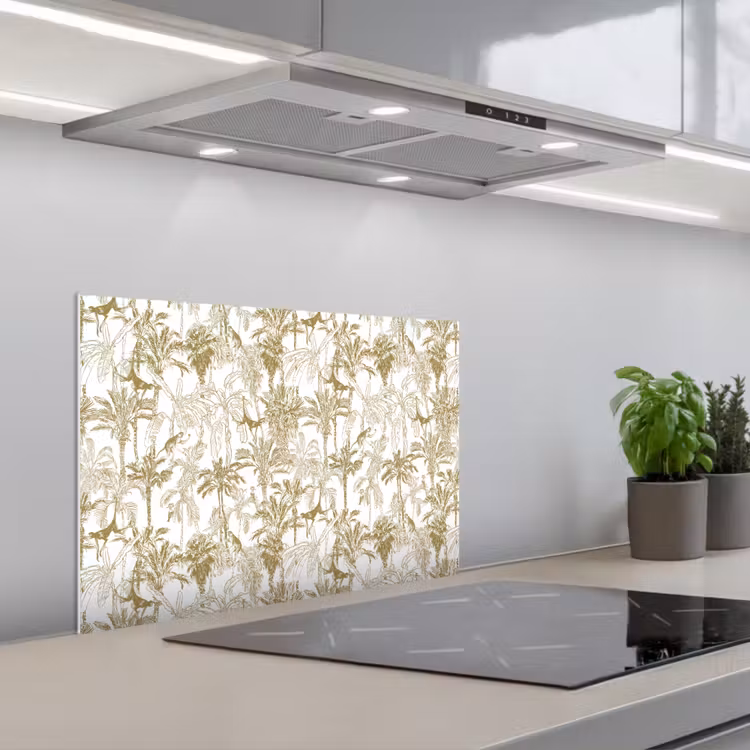 Spatscherm keuken - Apen - Jungle - Abstract - Beige — 4