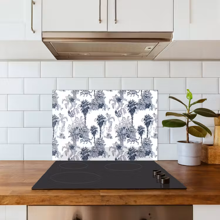 Spatscherm keuken - Jungle - Beplanting - Blauw — 5