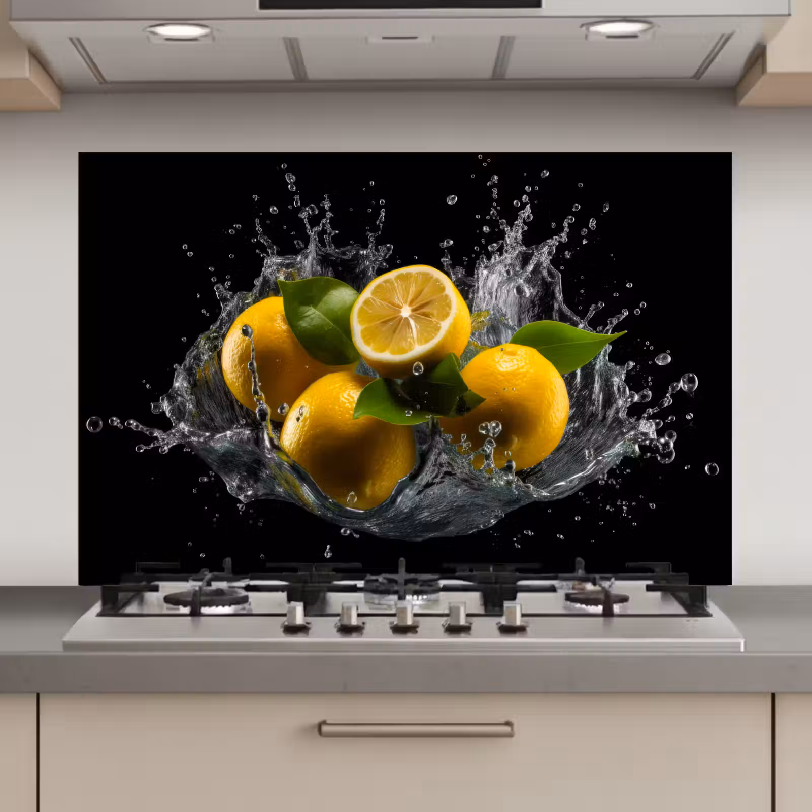 Spatscherm keuken - Citroen - Fruit - Geel - Zwart — 1