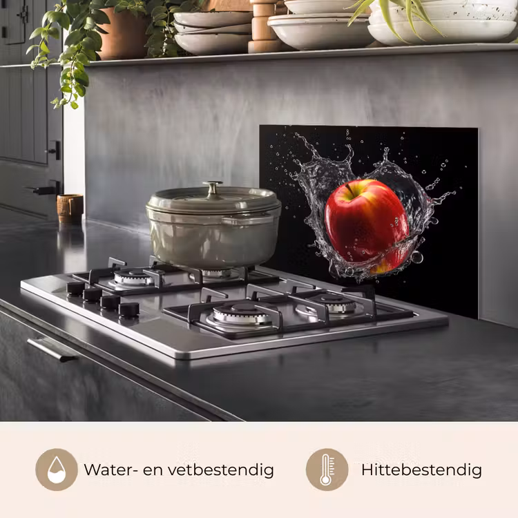 Spatscherm keuken - Appel - Rood - Water - Zwart - Fruit — 7