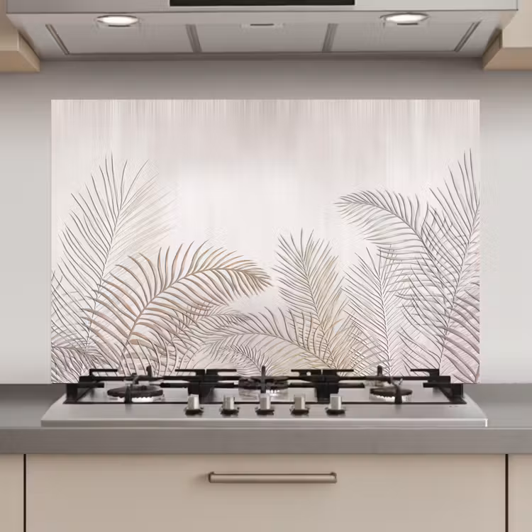 Spatscherm keuken - Bladeren - Beige - Botanisch - Vintage — 1
