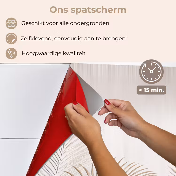 Spatscherm keuken - Bladeren - Beige - Botanisch - Vintage — 4