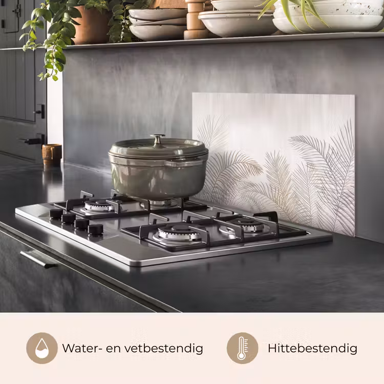 Spatscherm keuken - Bladeren - Beige - Botanisch - Vintage — 7