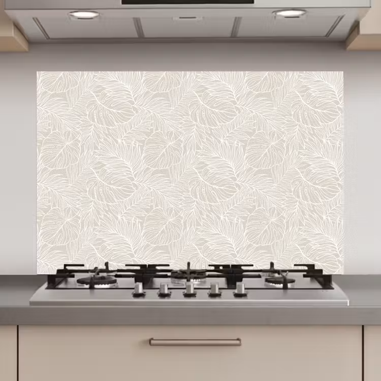 Spatscherm keuken - Bladeren - Beige - Monstera - Palm — 1