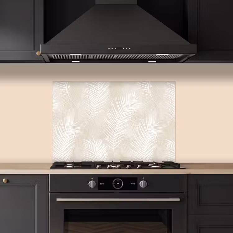 Spatscherm keuken - Bladeren - Beige - Wit - Botanisch - Natuur — 2