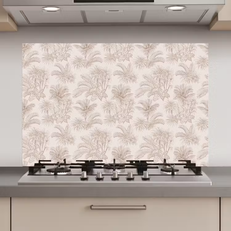 Spatscherm keuken - Bloemen - Beige - Planten - Vintage — 1