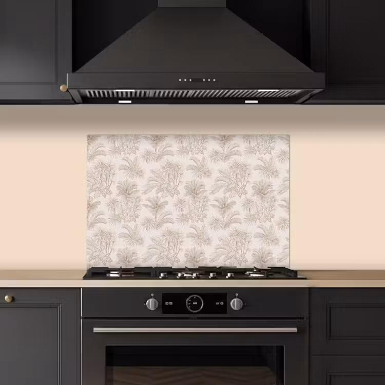 Spatscherm keuken - Bloemen - Beige - Planten - Vintage — 2