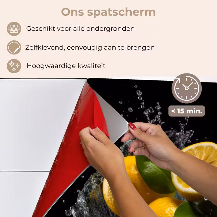 Spatscherm keuken - Citroen - Fruit - Geel - Zwart — 4