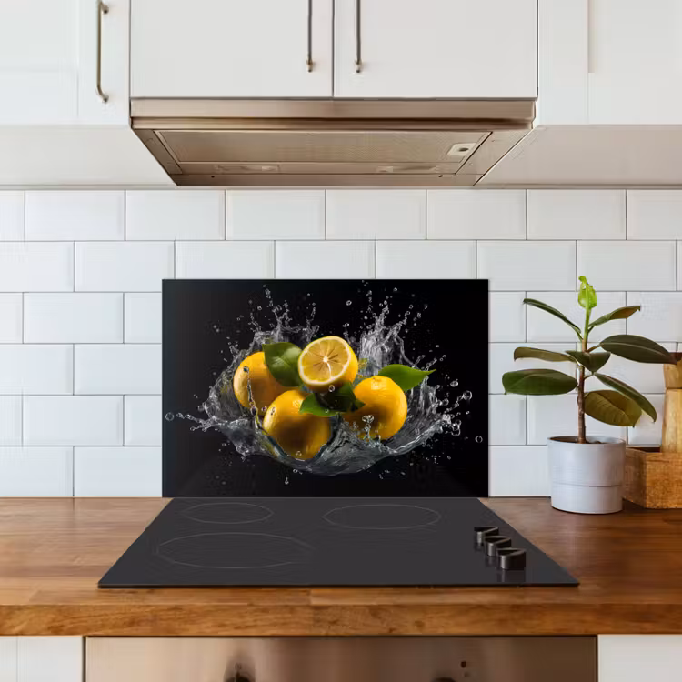 Spatscherm keuken - Citroen - Fruit - Geel - Zwart — 6