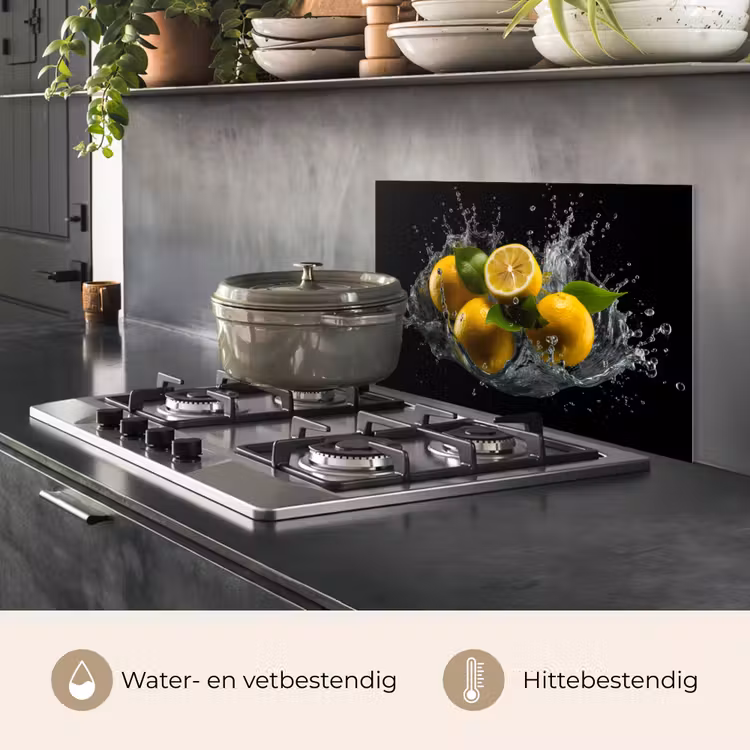 Spatscherm keuken - Citroen - Fruit - Geel - Zwart — 7