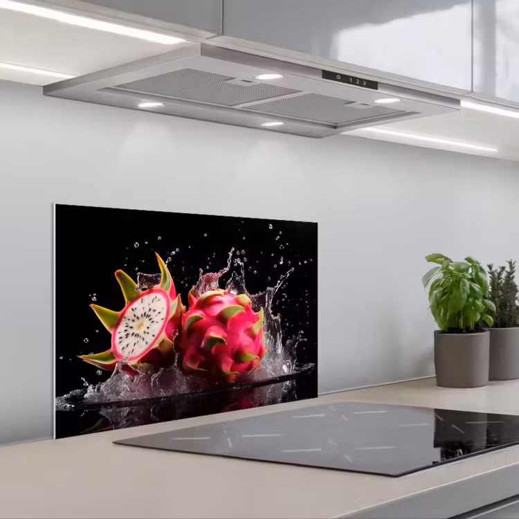 Spatscherm keuken - Drakenfruit - Zwart - Water - Vrucht - Fruit — 5